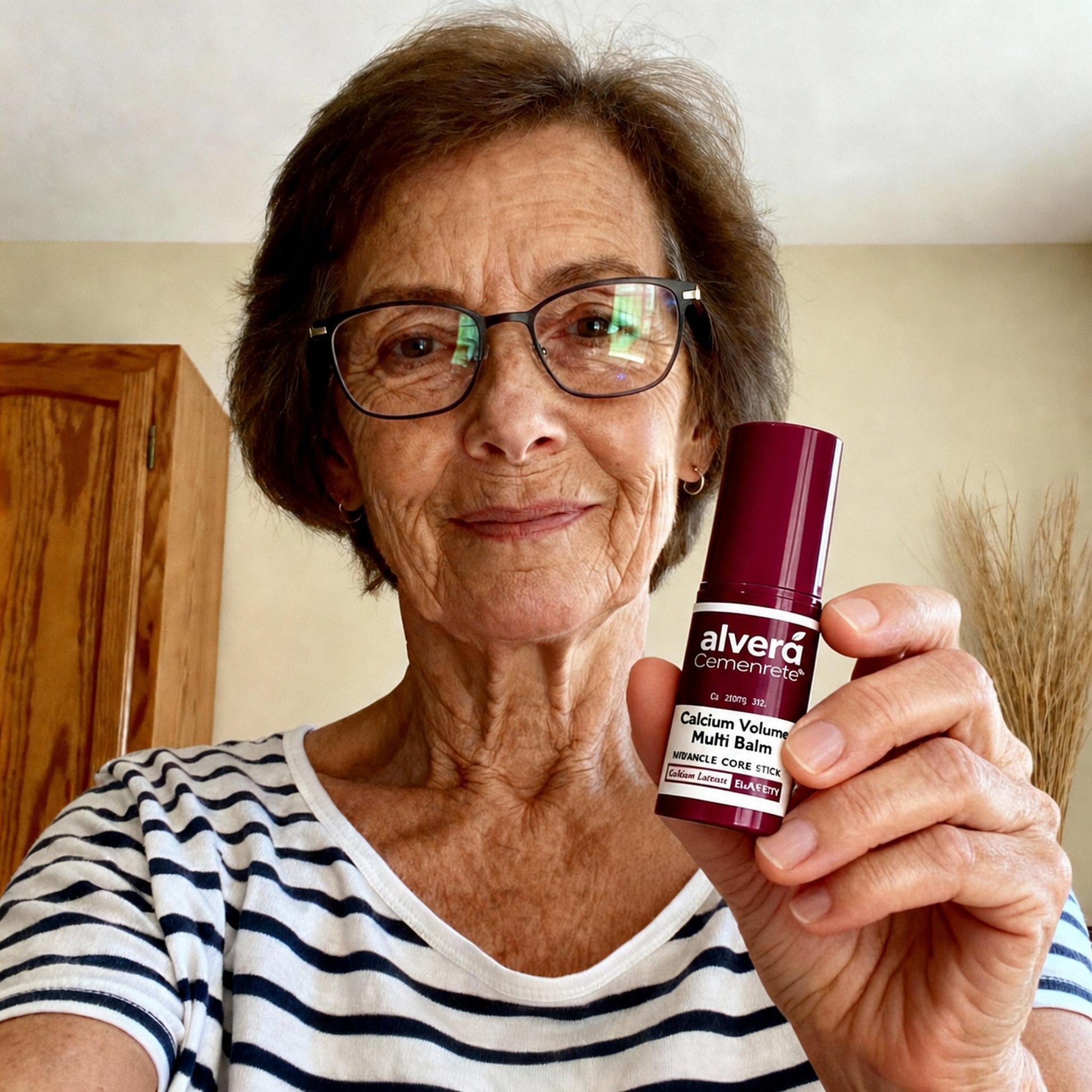 Customer holding the Anti Wrinkle Calcium Balm