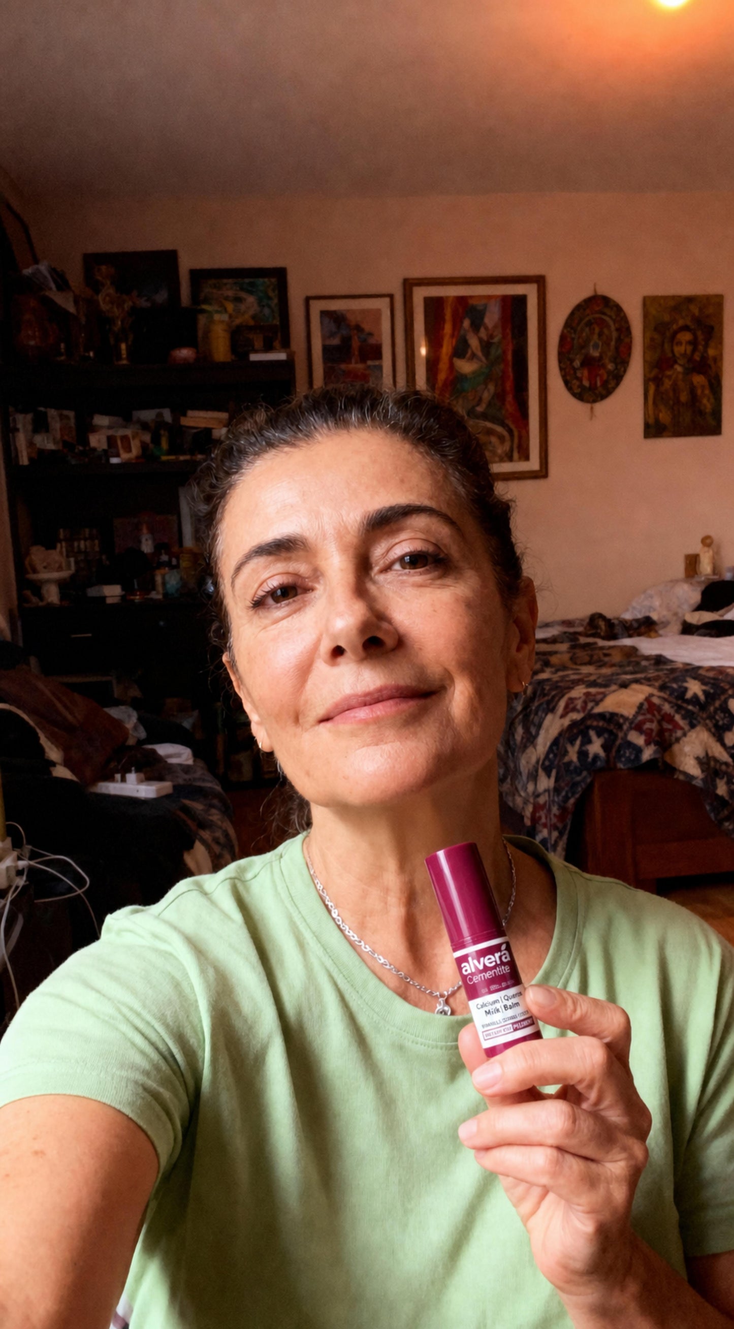 Customer applying the balm stick