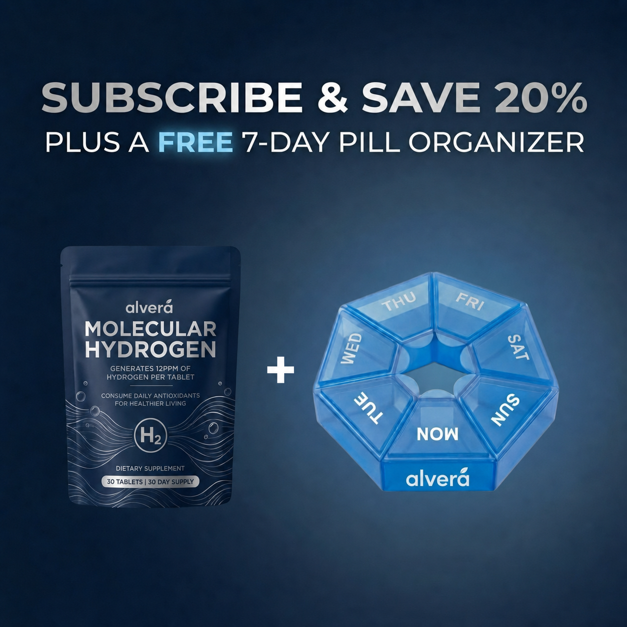 Subscribe and save 20 percent plus a free 7-day pill organizer