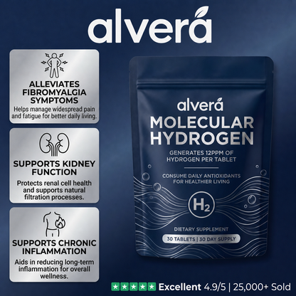 Alvera Molecular Hydrogen Water Tablets - eases everyday aches, supports kidney function and chronic inflammation