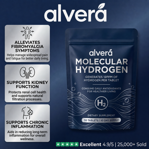 Alvera Molecular Hydrogen Water Tablets - eases everyday aches, supports kidney function and chronic inflammation